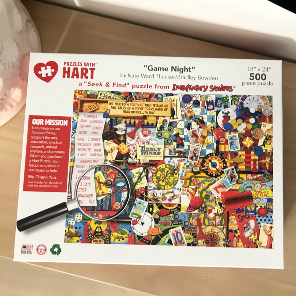 Game Night 500-Piece Jigsaw Puzzle Kate Ward Thacker & Bradley Bowden
